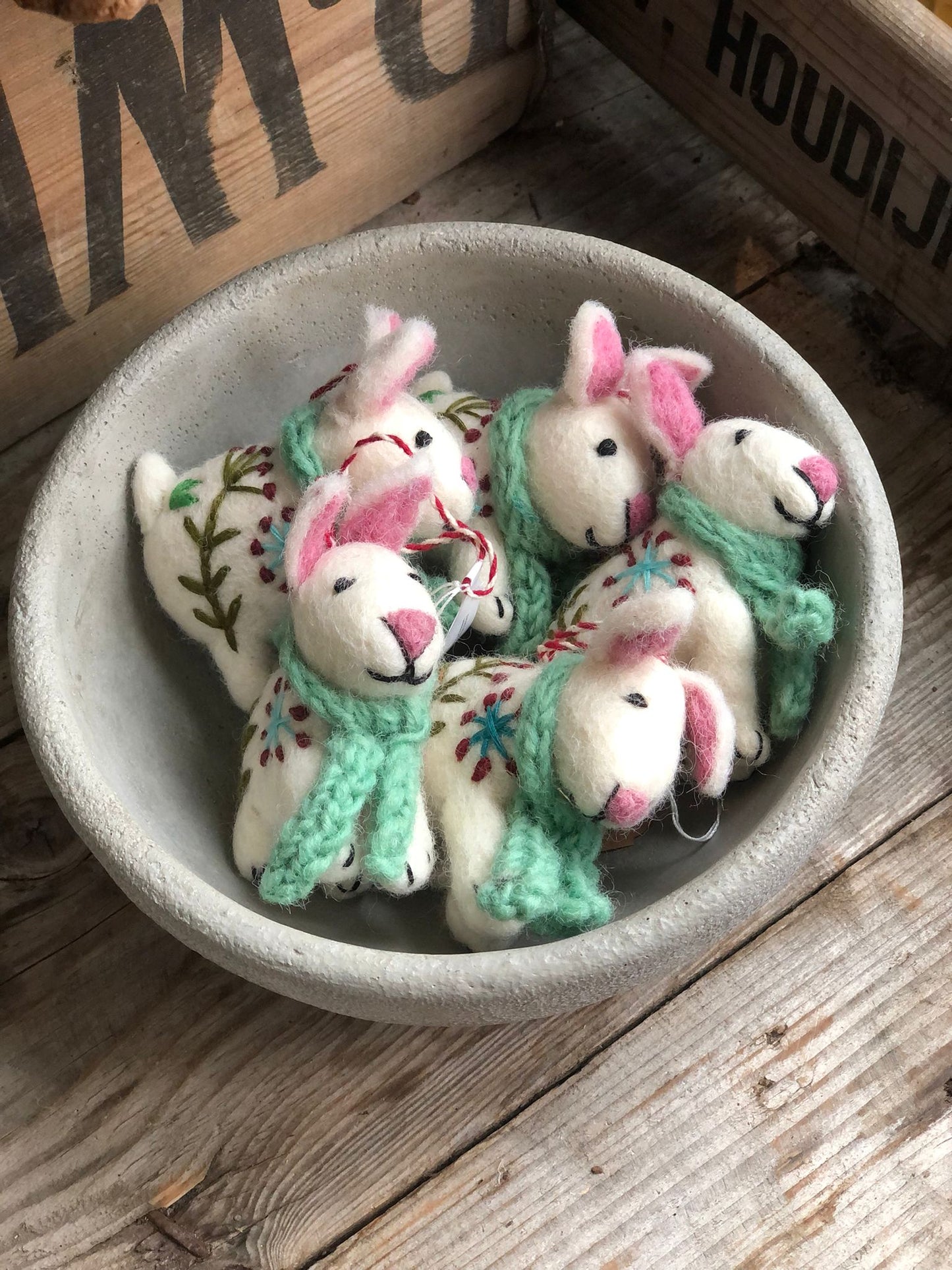 Embroidered Bunny Handmade Hanging Decoration