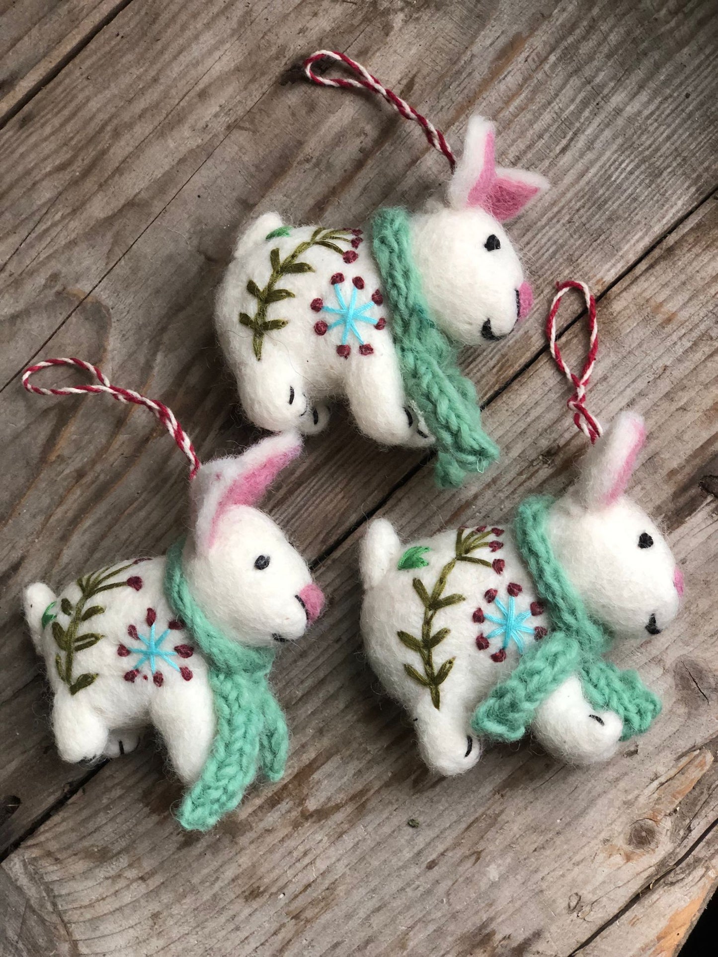 Embroidered Bunny Handmade Hanging Decoration