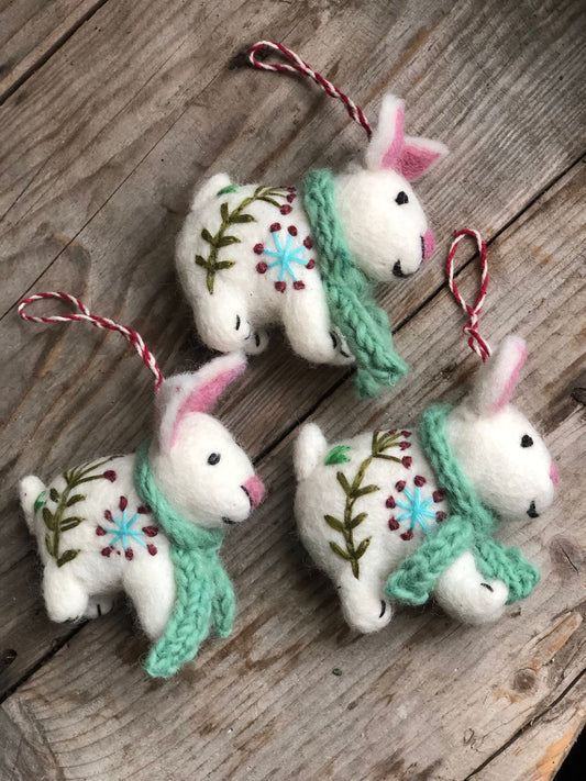 Embroidered Bunny Handmade Hanging Decoration