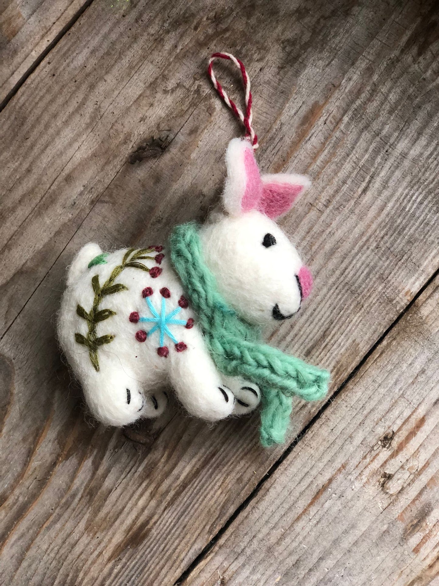 Embroidered Bunny Handmade Hanging Decoration