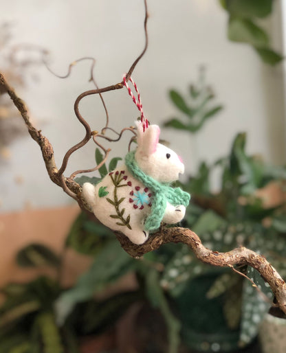 Embroidered Bunny Handmade Hanging Decoration