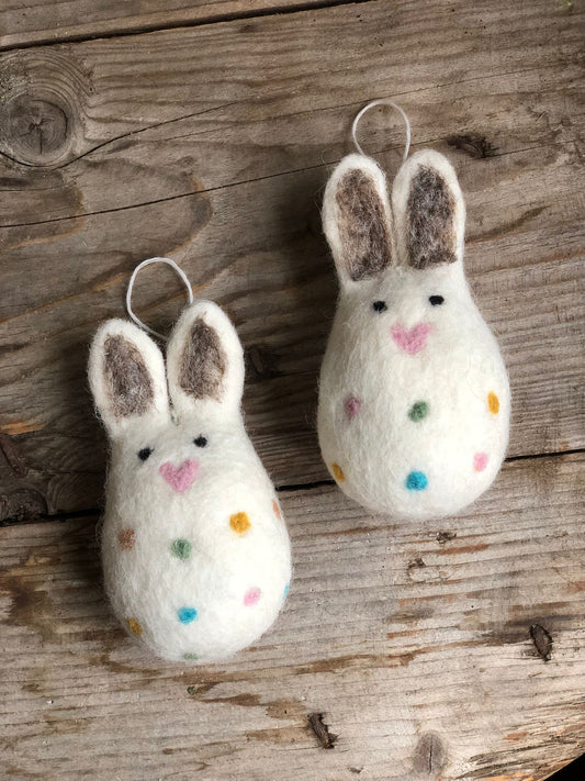 Spotty Bunny Handmade Hanging Decoration