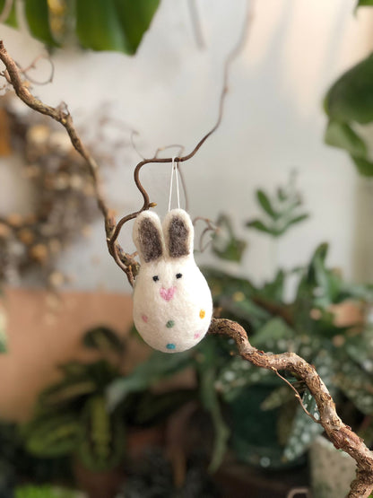 Spotty Bunny Handmade Hanging Decoration