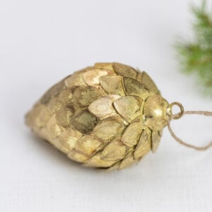 Fir Cone Decoration, Antique Gold