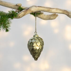 Fir Cone Decoration, Antique Gold