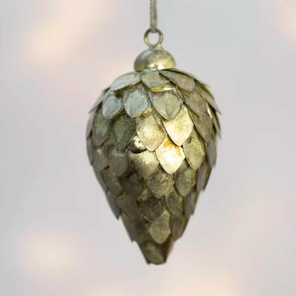 Fir Cone Decoration, Antique Gold