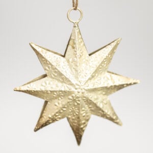 Hammered Silver Star Decoration, Antique Silver
