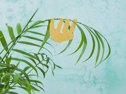 Sloth House Plant Animal Decoration- Gold