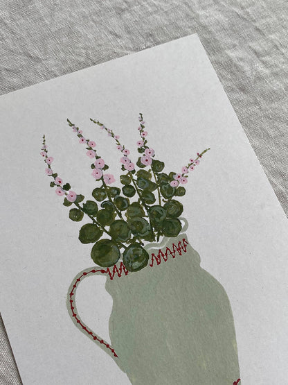 Hollyhocks Mini Art Card