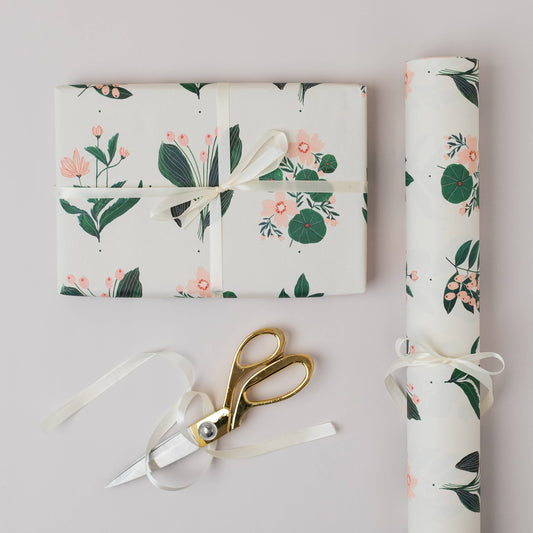 Floral Blush Botanical Luxury Gift Wrap Papers
