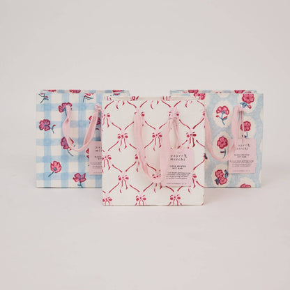 Small Hand Block Printed Gift Bags Pinks