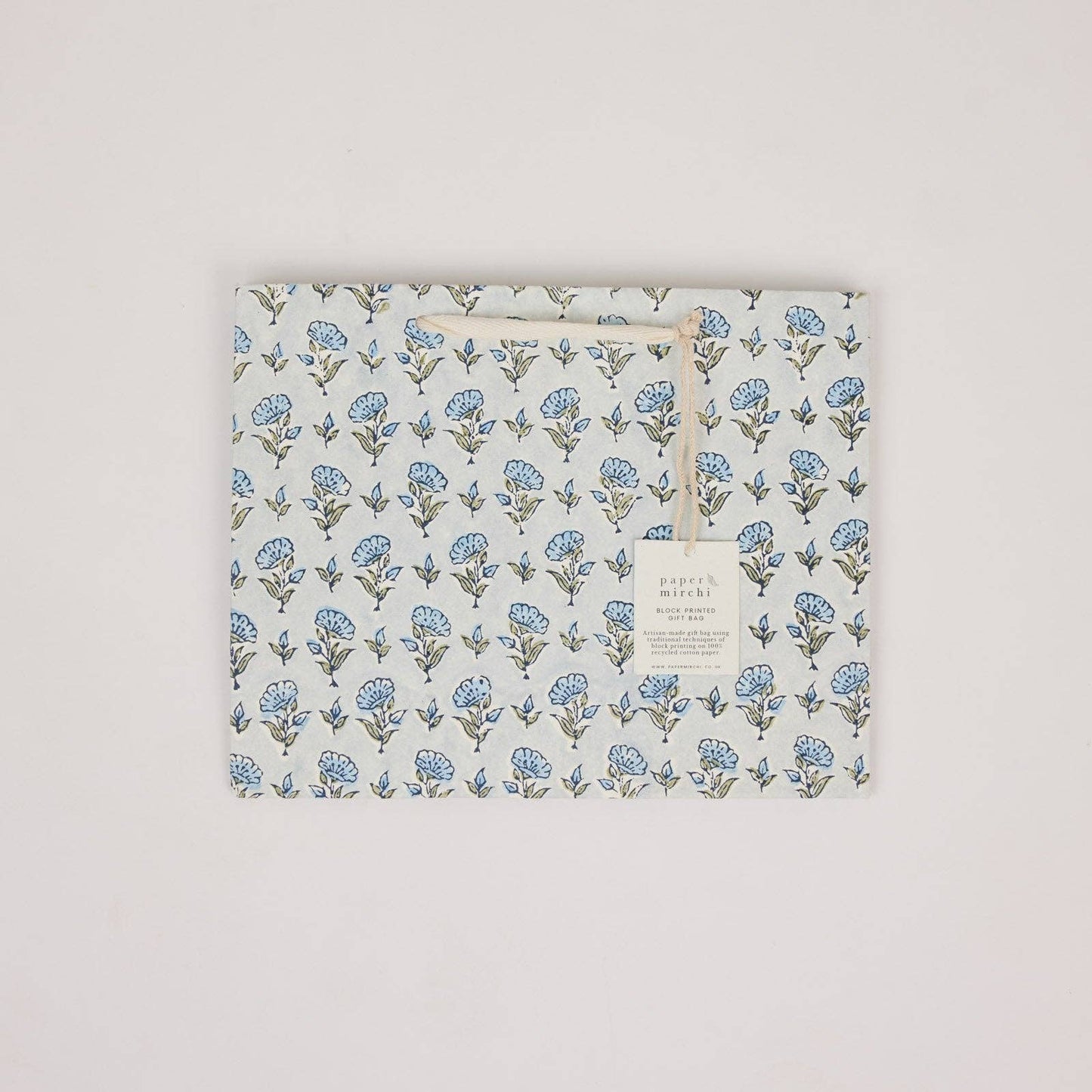 Ditsy Blue Stone Medium Block Printed Gift Bags