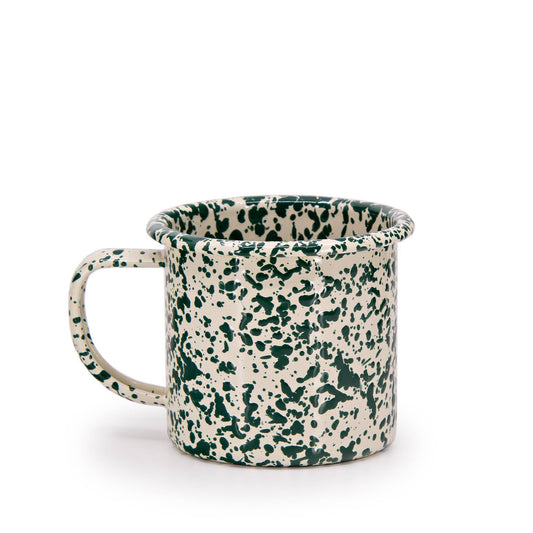Mug Splatterwear Green & Cream Enamelware