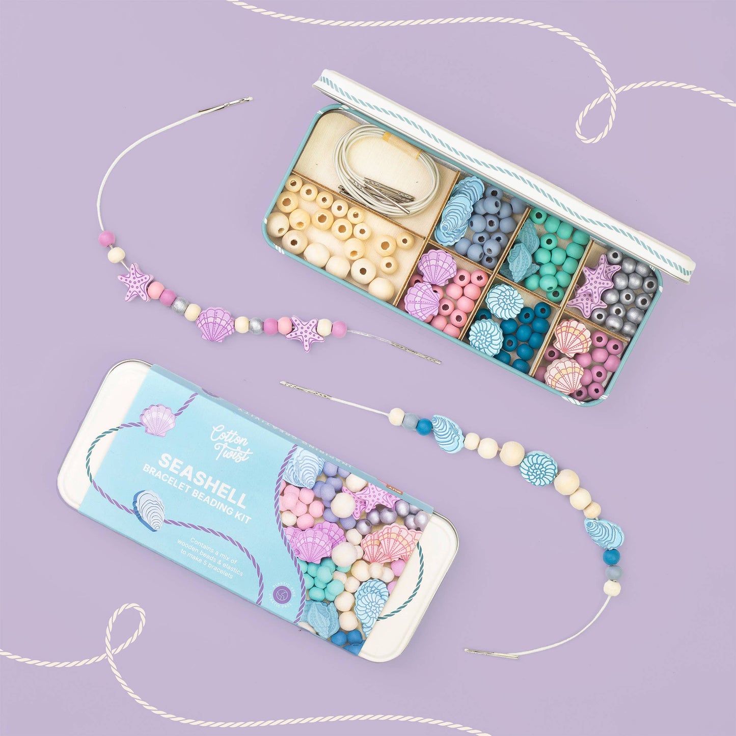 Seashell Bracelet Wooden Bead Jewellery Making Friendship Bracelet Kit Childrens