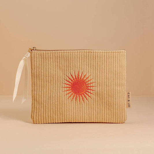 Corduroy Pouch Purse in Pale Ochre