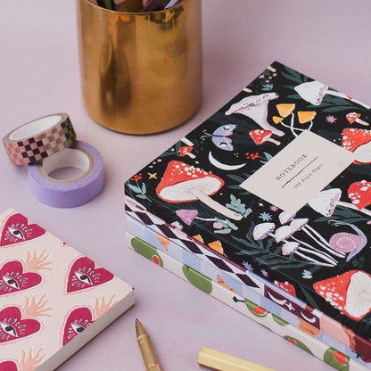 Mushrooms Notebook | Plain Page Journal | Notebooks Autumn Toadstall, Moth, Woodland
