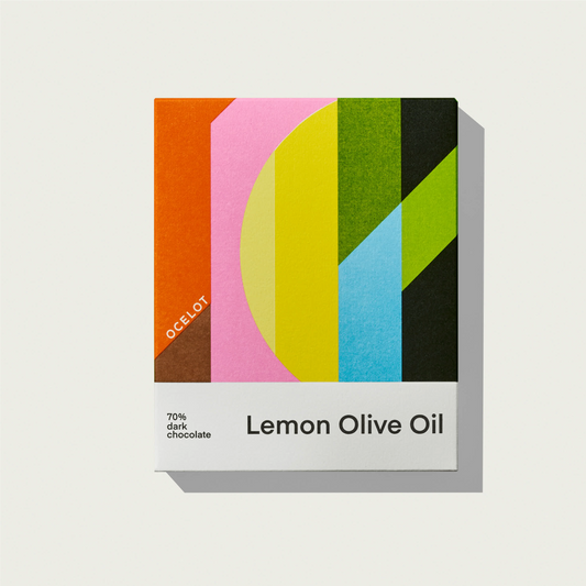 Lemon Olive Oil - Organic 70% dark chocolate bar, 70g Ocelot