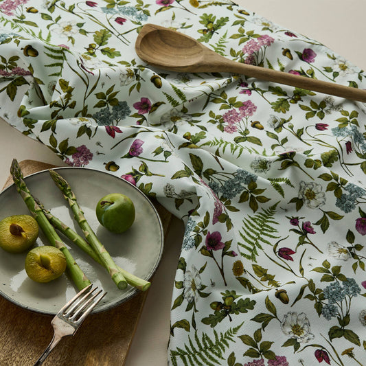 Cottage Garden Botanical Print Tea Towel