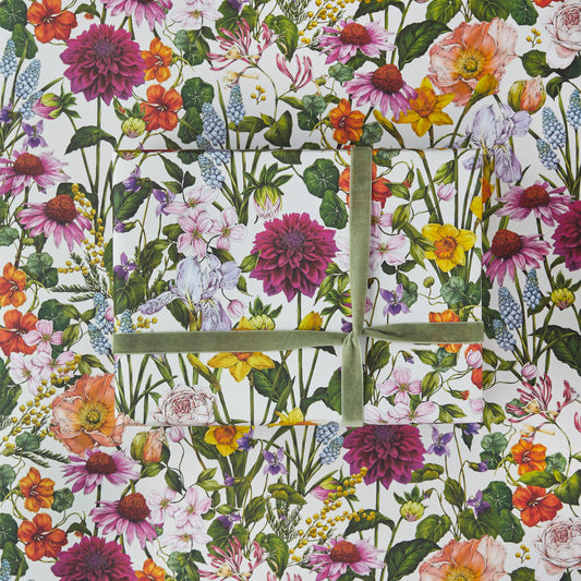 Bountiful Blooms Floral Gift Wrap / Botanical Wrapping Paper Sheets