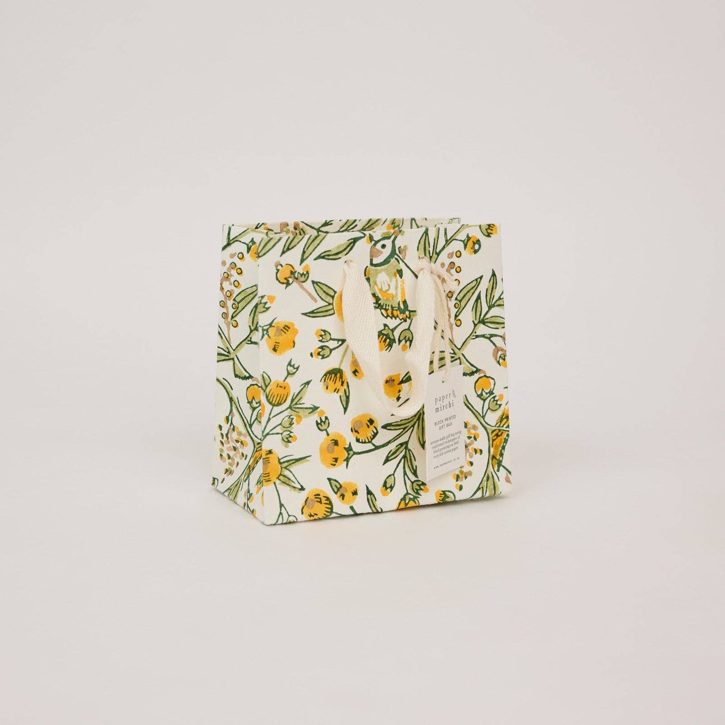 Small Hand Block Printed Gift Bags - Sunshine Refresh