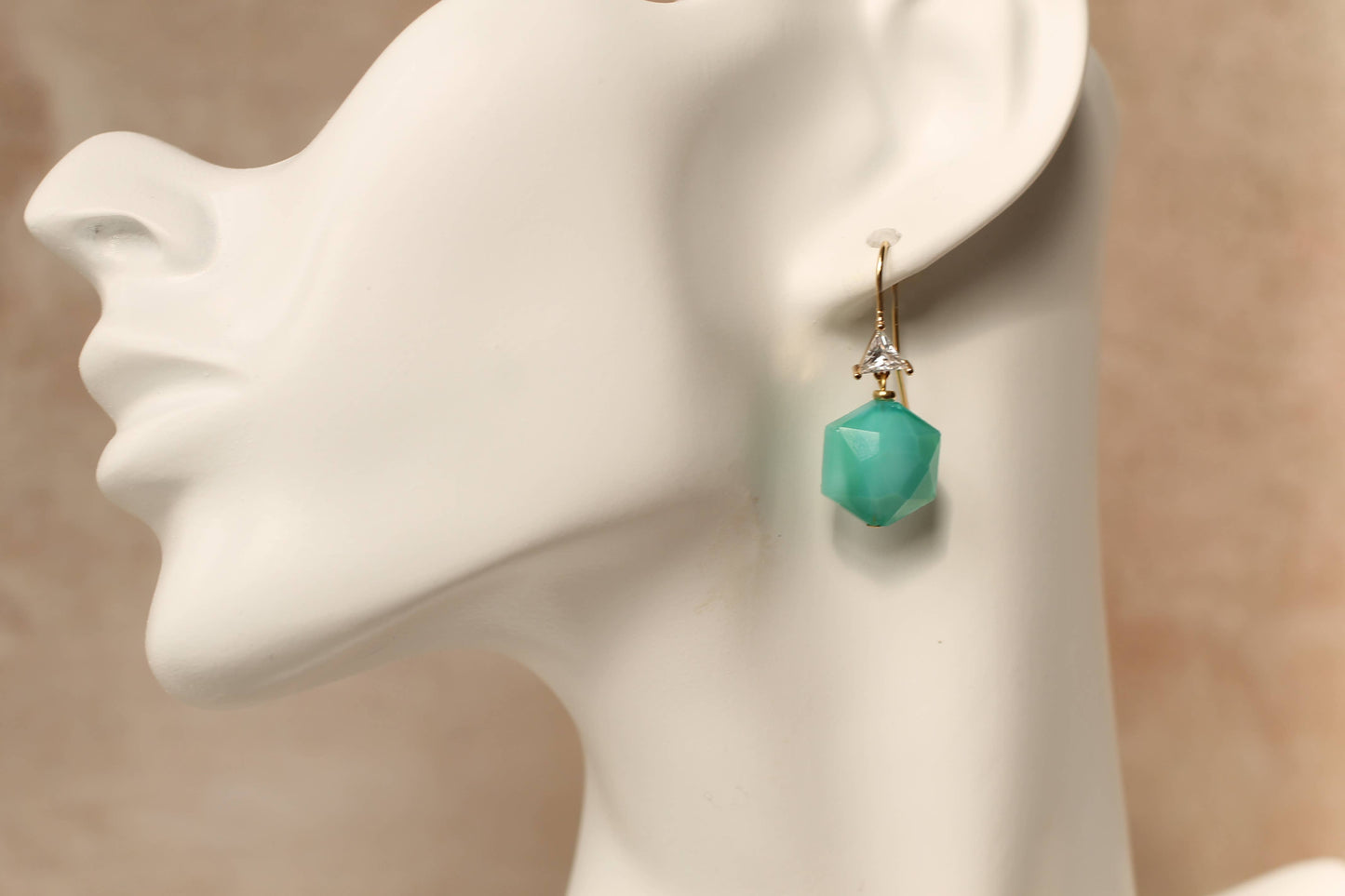 Turquoise Hexagon Jewel Earrings