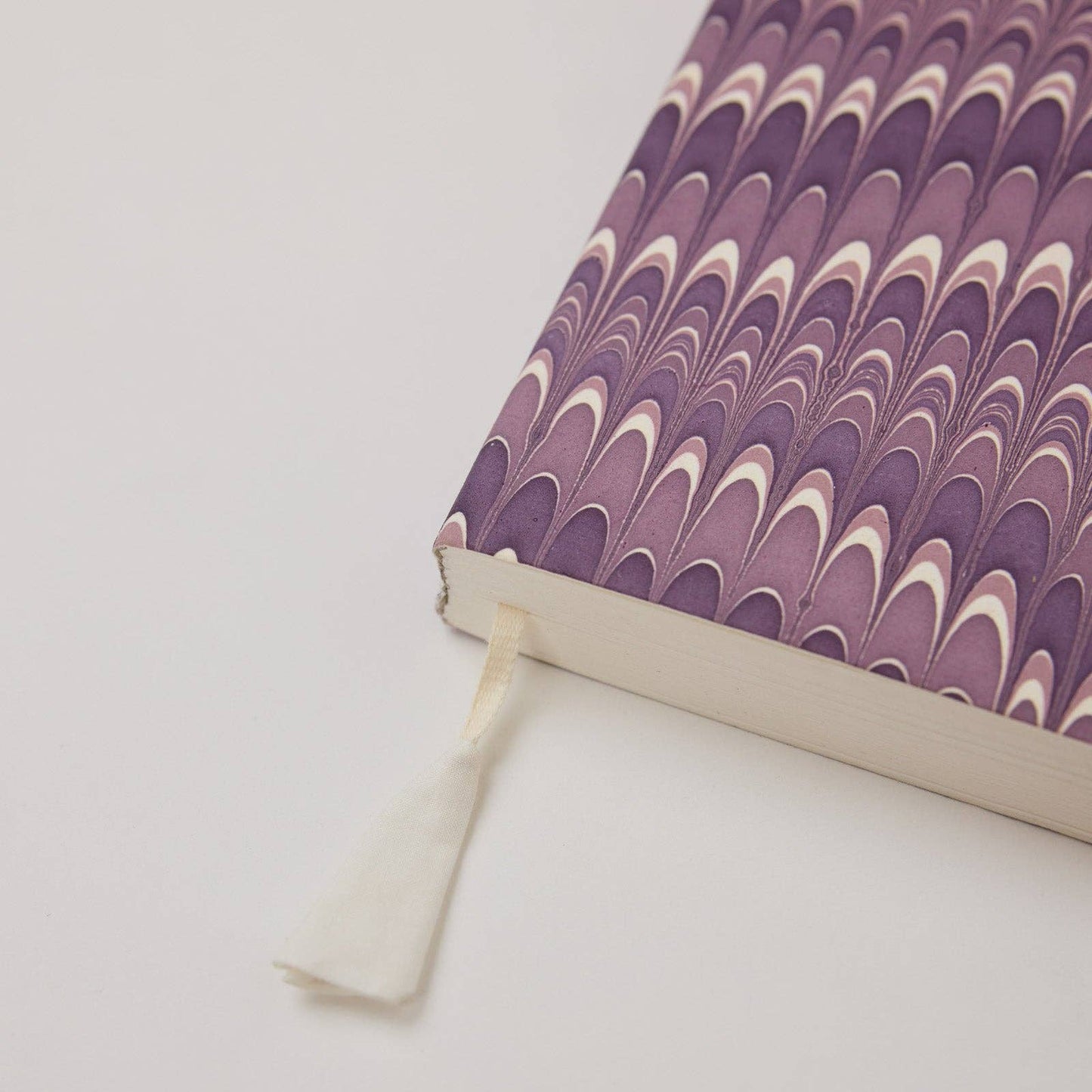 Hand Marbled Blank Notebook (A5) - Mini Scallops Lavender