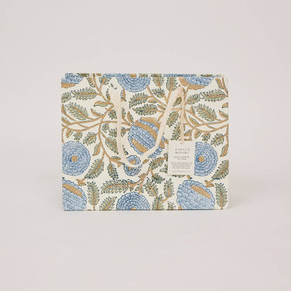 Marigold Blue Stone Medium Block Printed Gift Bags