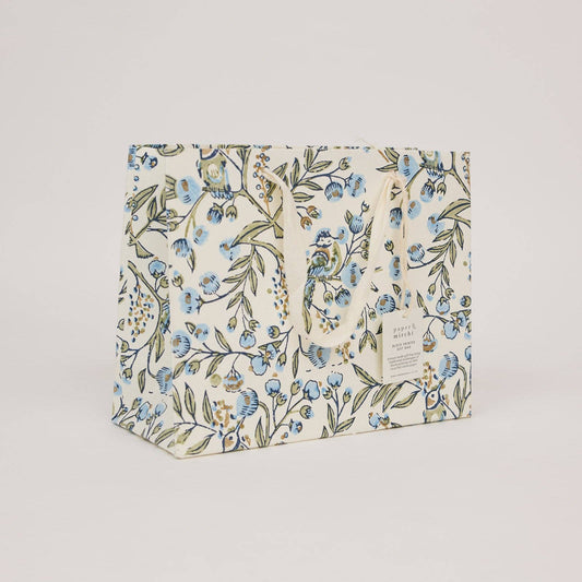 Songbird Blue Stone Medium Block Printed Gift Bags