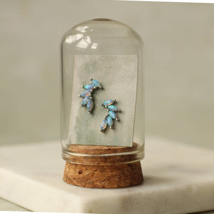 Gold Vermeil Opal Wing Stud Earrings