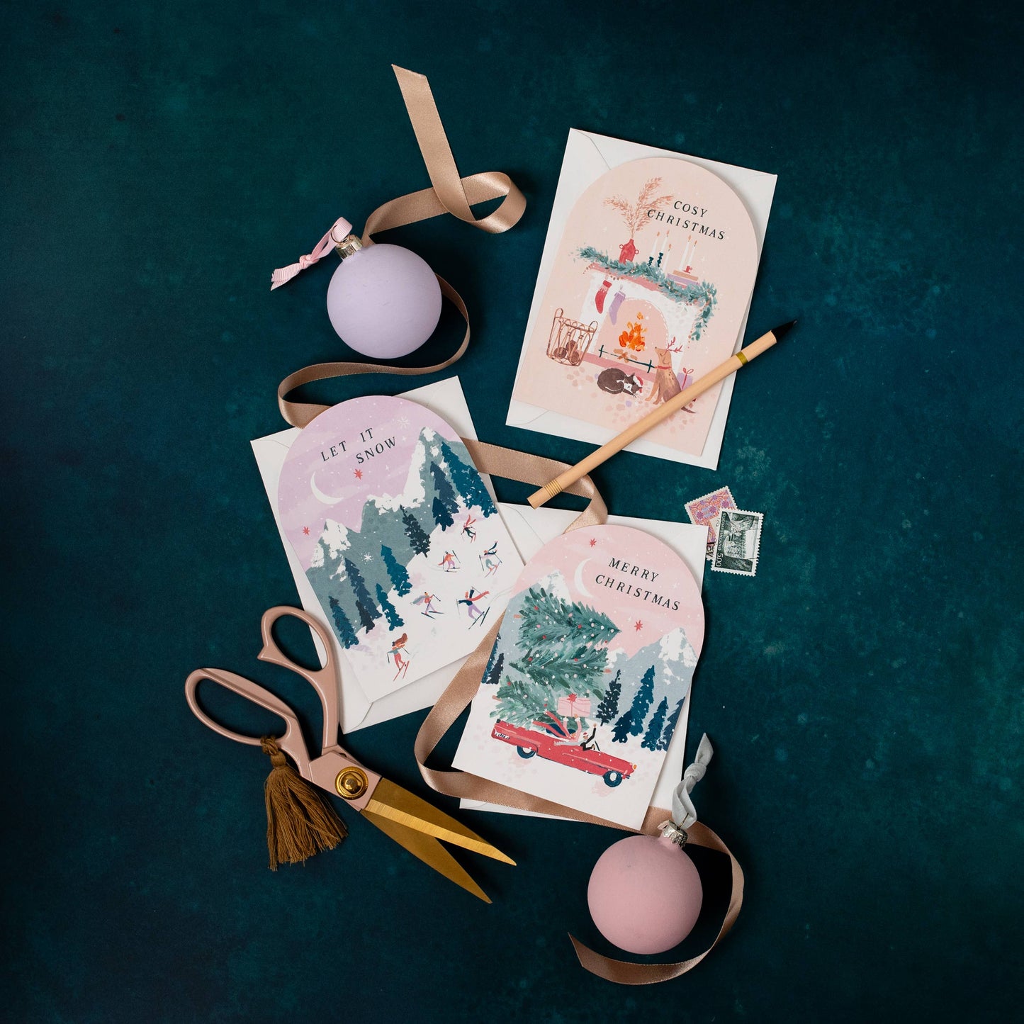 Skiers Christmas Card | Holiday Card | Seasonal Cards