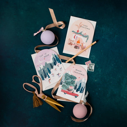 Skiers Christmas Card | Holiday Card | Seasonal Cards