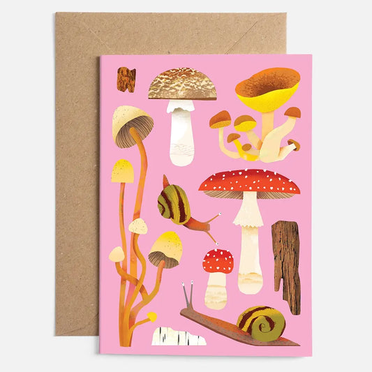 Woodland Fungi Mushroom Blank Card