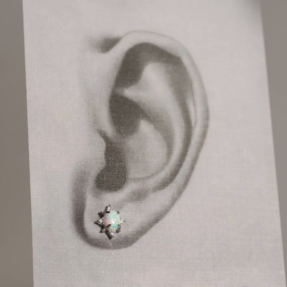 Opal Oval Stud Earrings