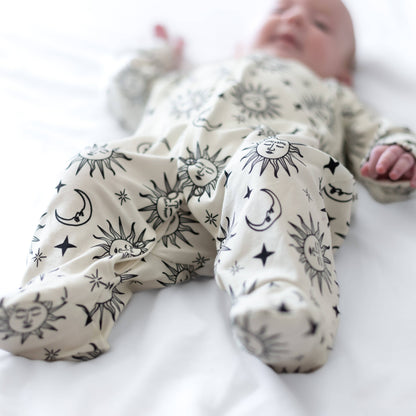 Sun and Moon Organic Cotton Sleepsuit Onesie Newborn - 18m