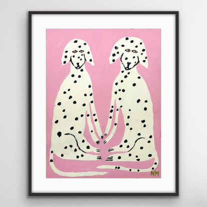 Dalmatians on Pink Art Print