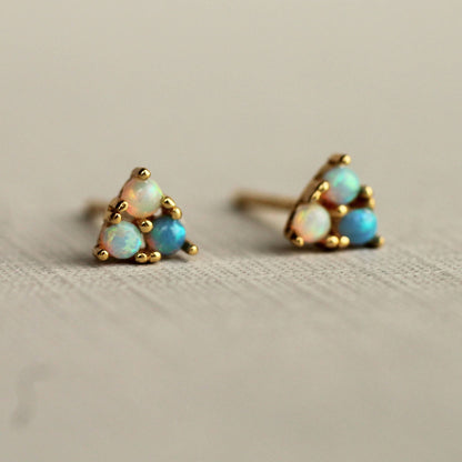 Turquoise Trio Opal Stud Earrings