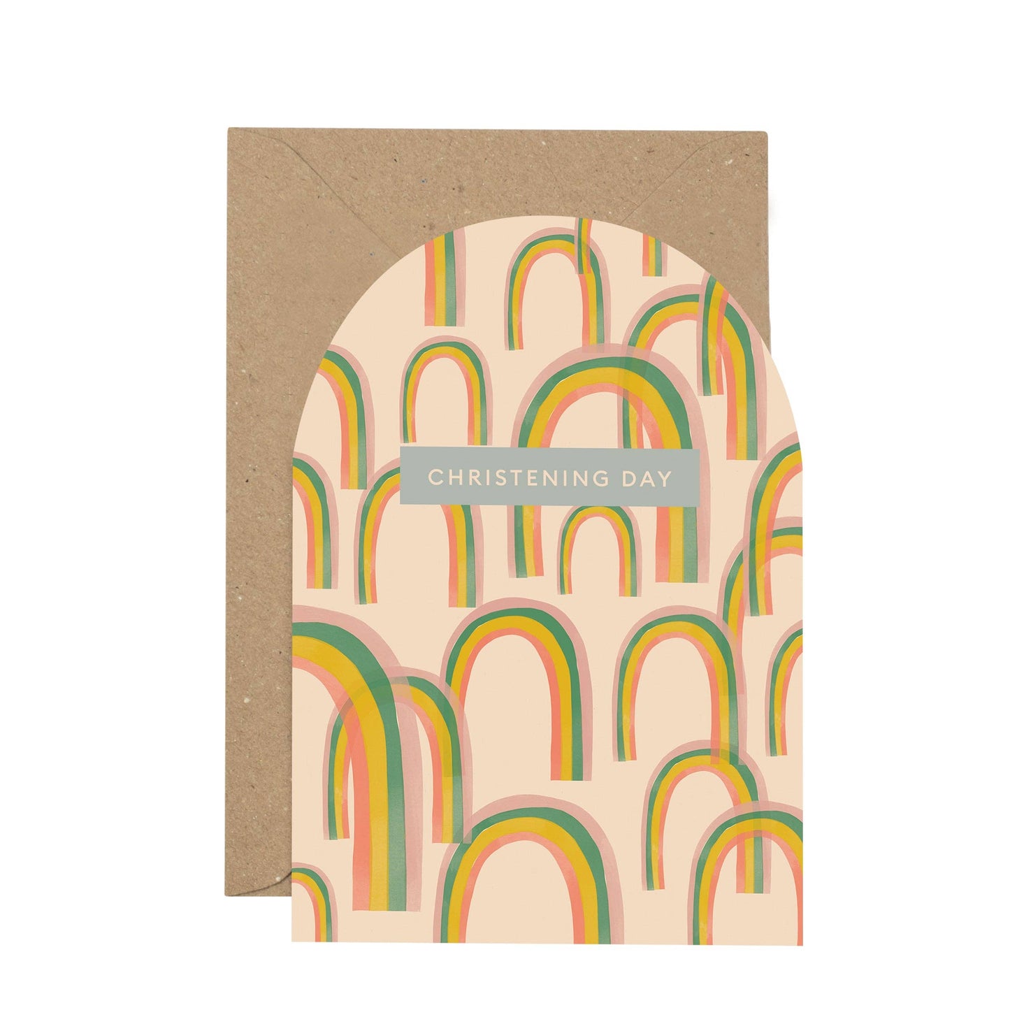 'On Your Christening Day' rainbow card