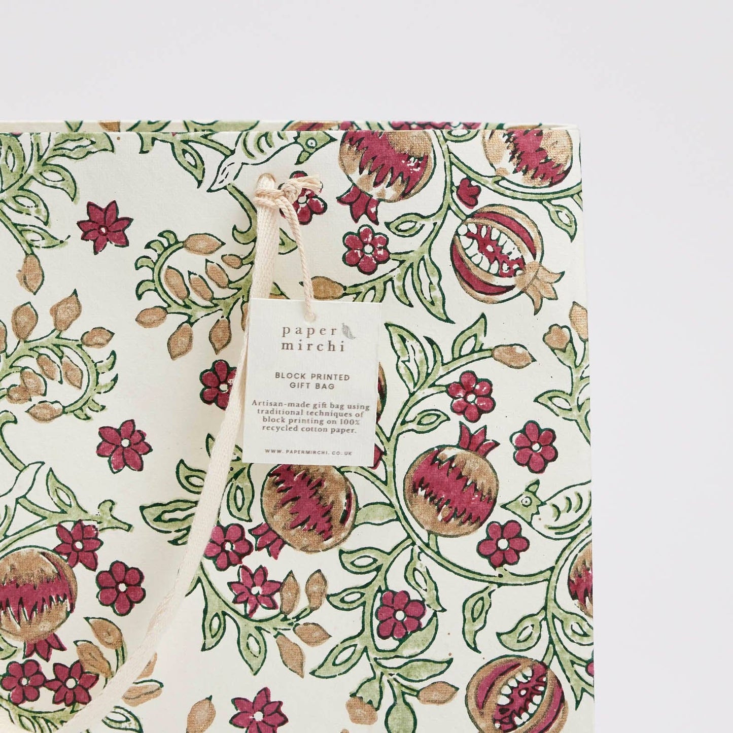 Pomegranate Cherry Medium Block Printed Gift Bags