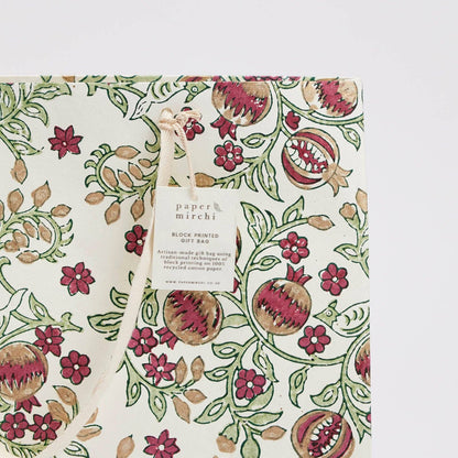 Pomegranate Cherry Medium Block Printed Gift Bags
