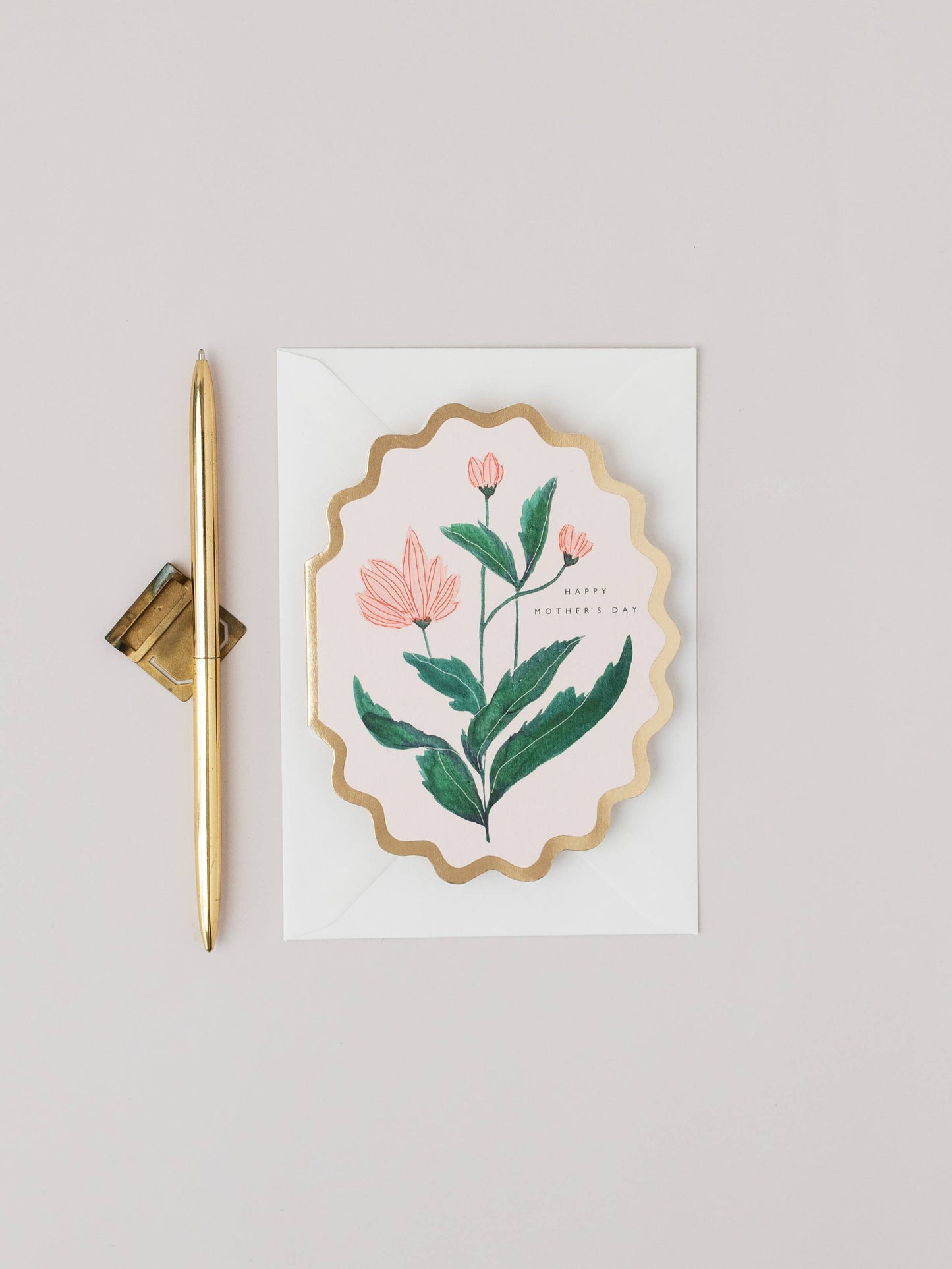 Happy Mothers Day Scallop Die Cut Card