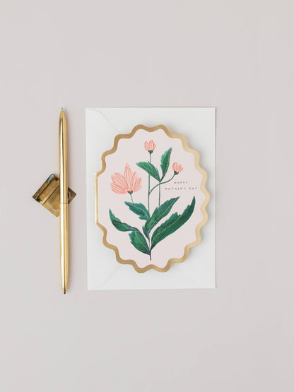 Happy Mothers Day Scallop Die Cut Card