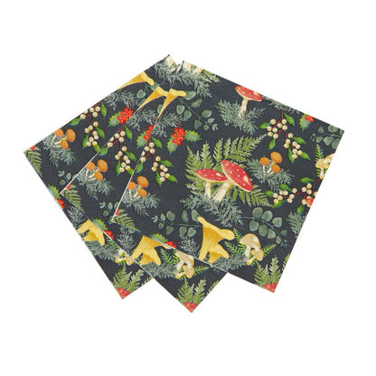 Woodland Mushroom Christmas Napkins | 20 Pack |
