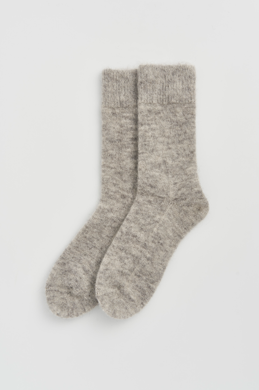 Alpaca Ultra Soft Bed Socks in Correct Grey