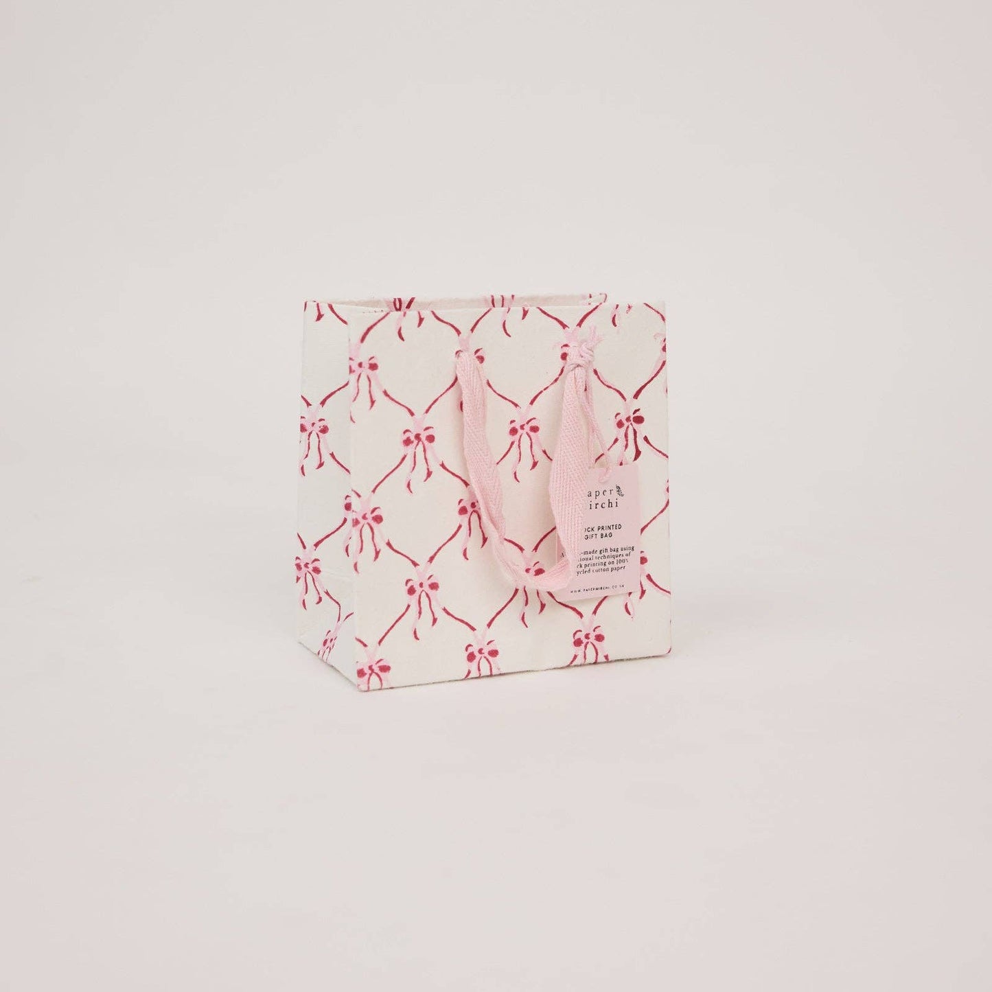 Small Hand Block Printed Gift Bags Pinks