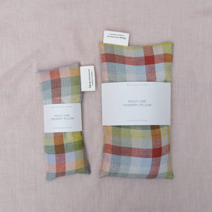 Linen Aurora Check Hot & Cold Use Lavender Therapy Pillow