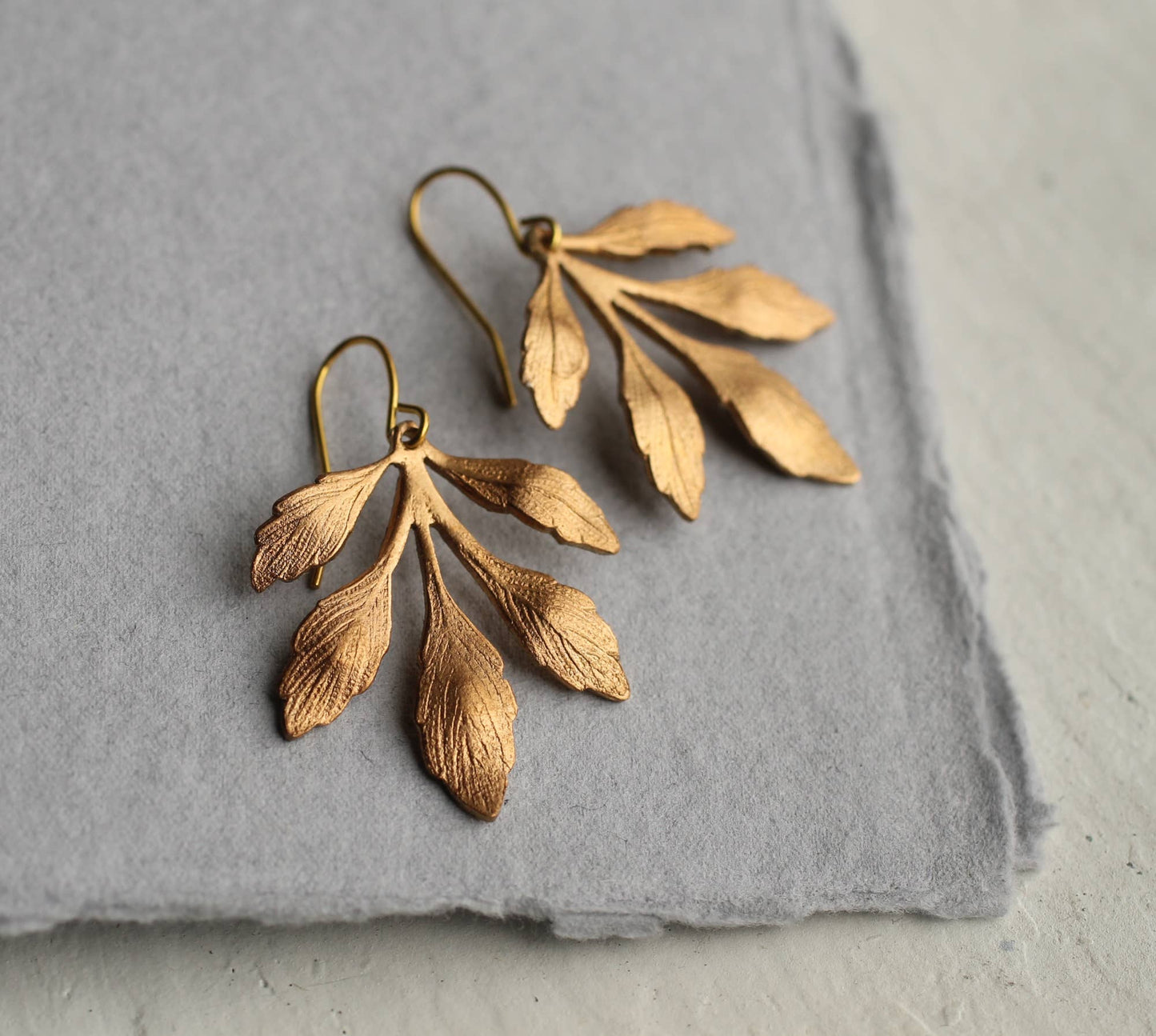 Gold Leaf Chandelier Earrings