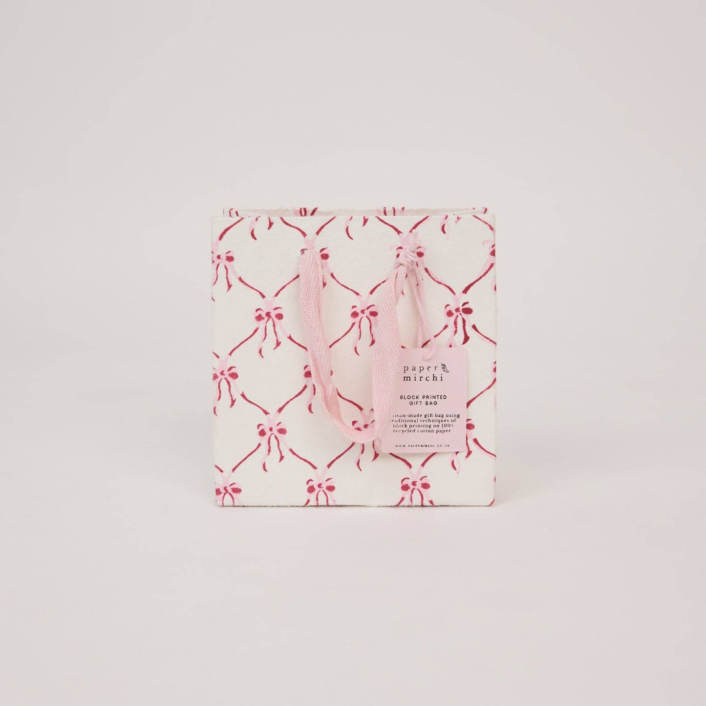 Small Hand Block Printed Gift Bags Pinks