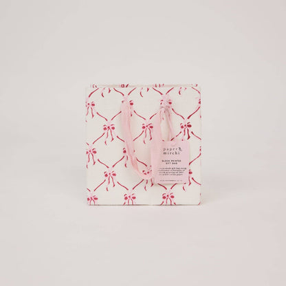 Small Hand Block Printed Gift Bags Pinks