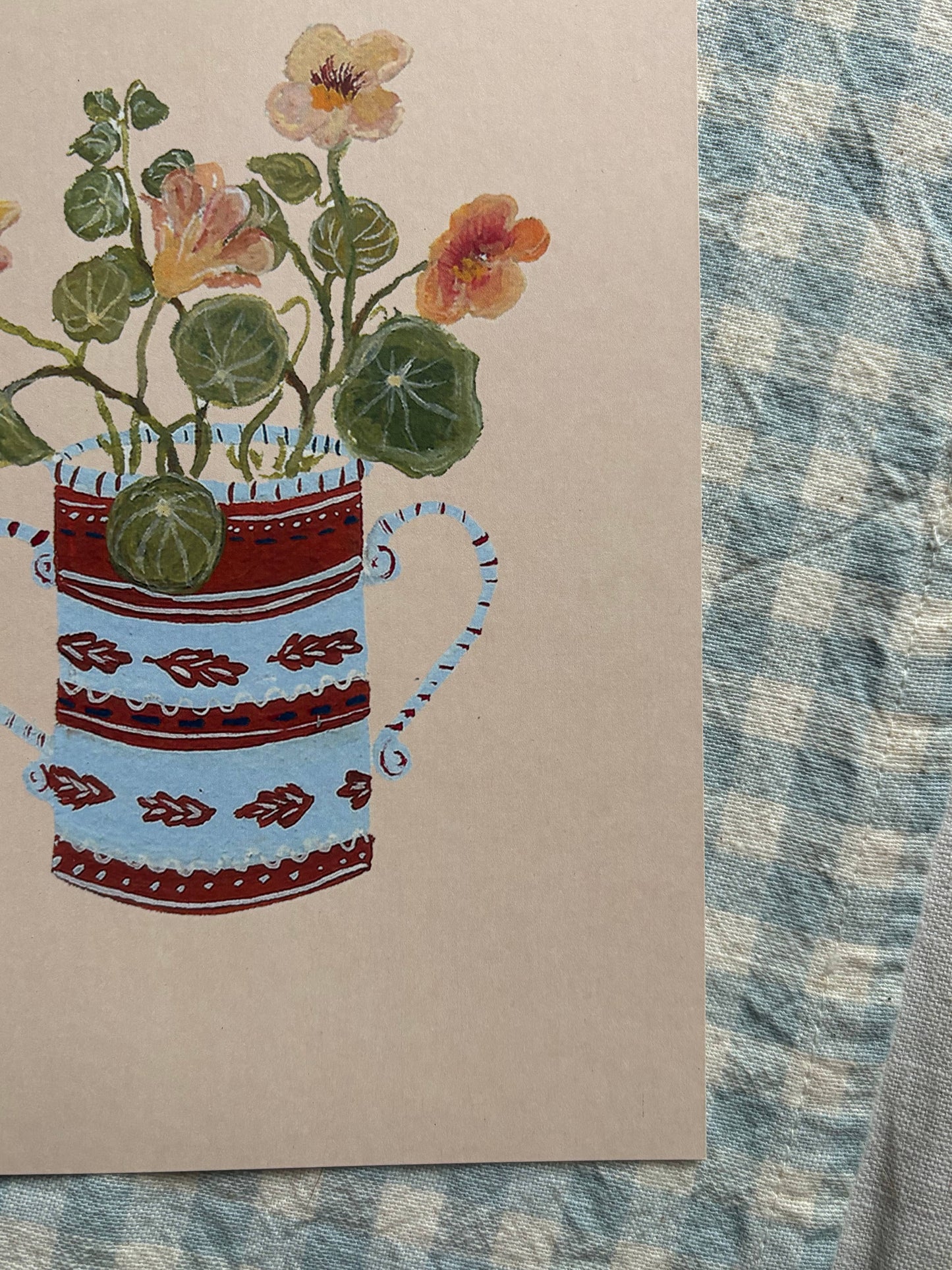 Apricot Nasturtium A5 Gouache Art Print