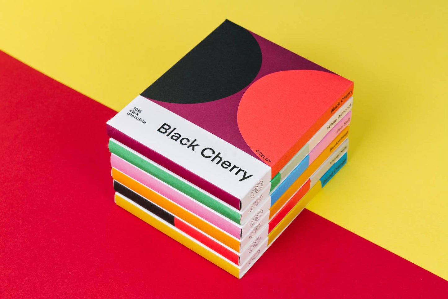 Black Cherry - award winning Organic 70% dark choc bar, 70g Ocelot